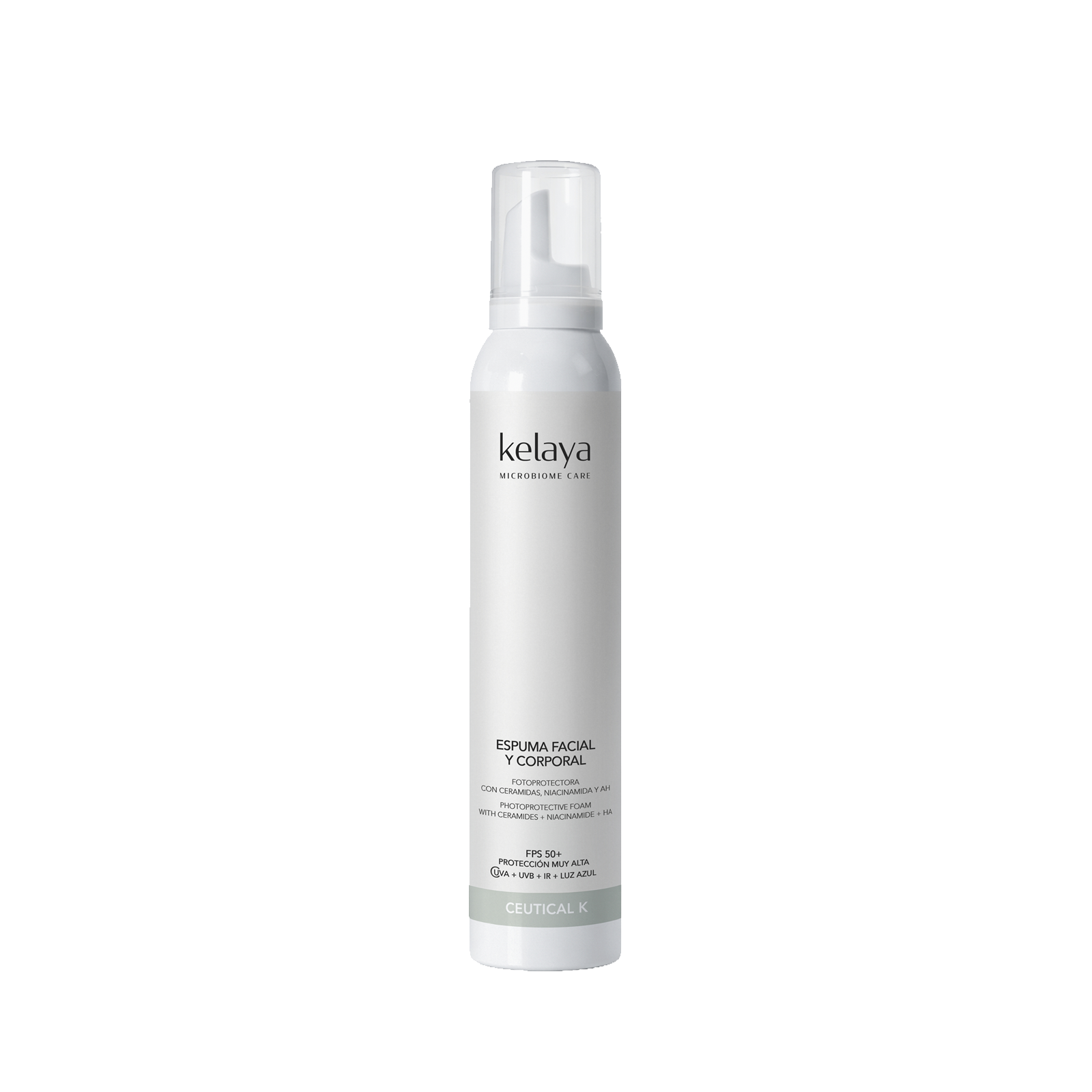 ESPUMA FOTOPROTECTORA FACIAL Y CORPORAL Con Ceramidas, Niacinamida, AH y PDRN
