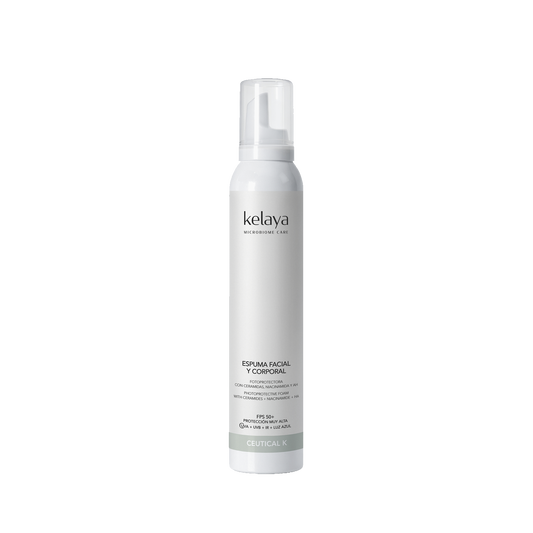 ESPUMA FOTOPROTECTORA FACIAL Y CORPORAL Con Ceramidas, Niacinamida, AH y PDRN